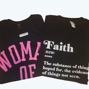 Beacon Threads + God Is Dope Woman of God Graphic Tee Bundle Set NWT